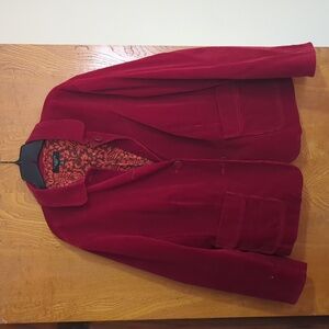 Talbots Red Corduroy Jacket fully lined size 18